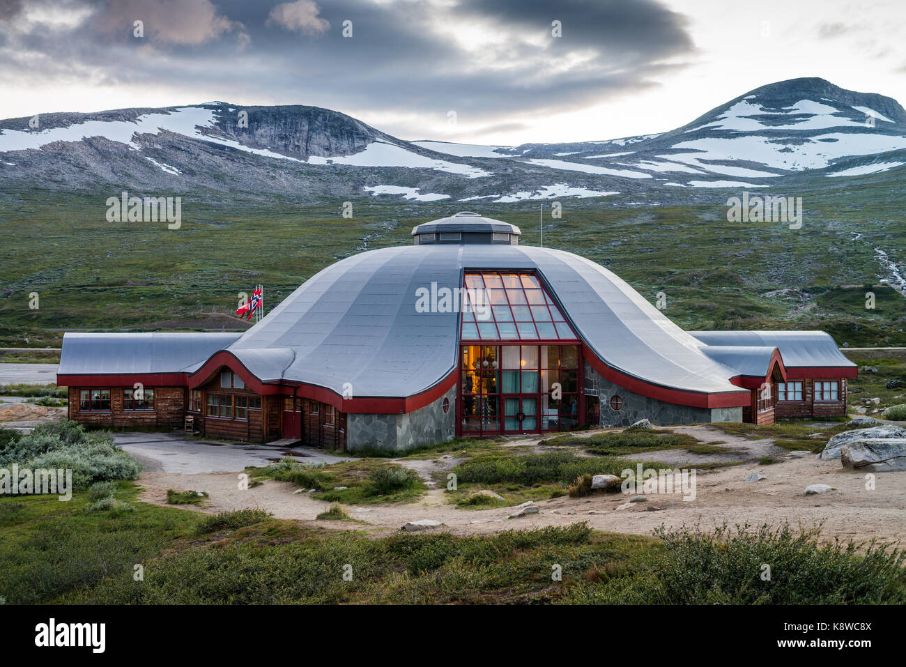 Die Arctic Circle Center, in der Nähe von Storjord, Storforshei, Norwegen, Skandinavien, Europa. Stockfoto