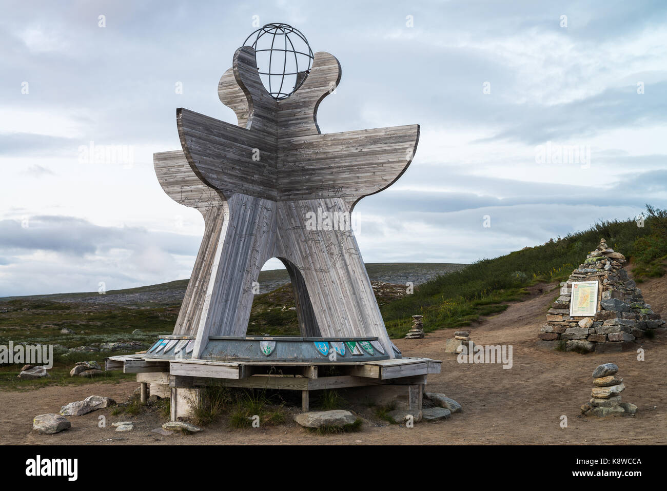 Die Arctic Circle Center, in der Nähe von Storjord, Storforshei, Norwegen, Skandinavien, Europa. Stockfoto