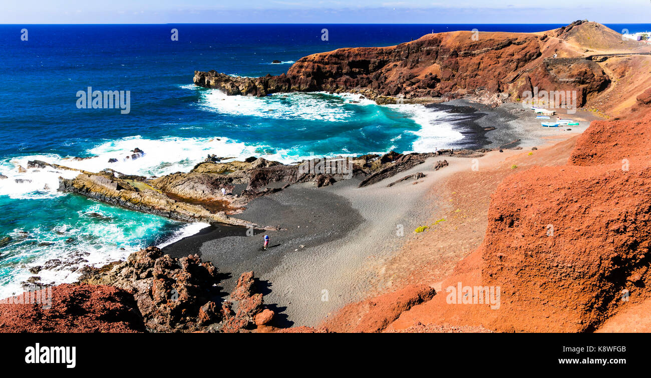 Beeindruckende Insel Lanzarote, Panoramaaussicht, Spanien. Stockfoto