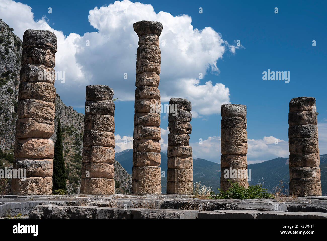 Tempel des Apollo, Delphi, Griechenland Stockfoto