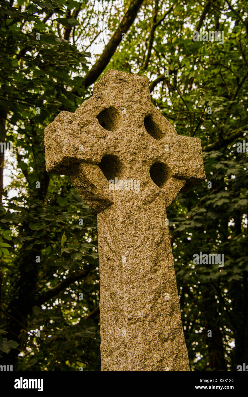 Keltisches Kreuz auf einem Kriegerdenkmal Stockfoto