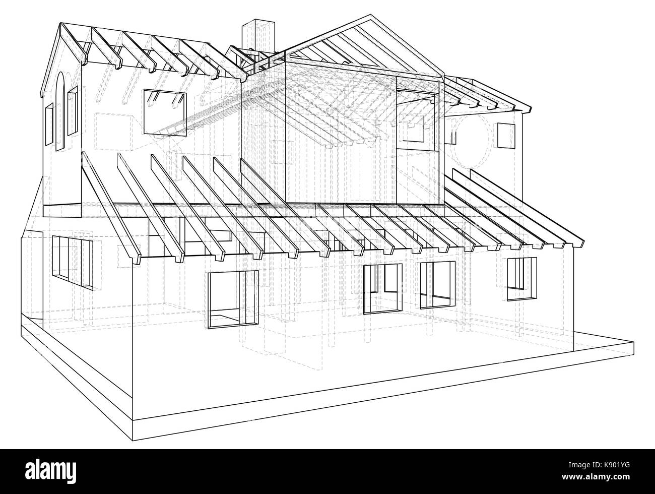 Vektor Skizze Haus auf dem weißen Hintergrund. EPS 10. Vektor erstellt von 3d Stock Vektor