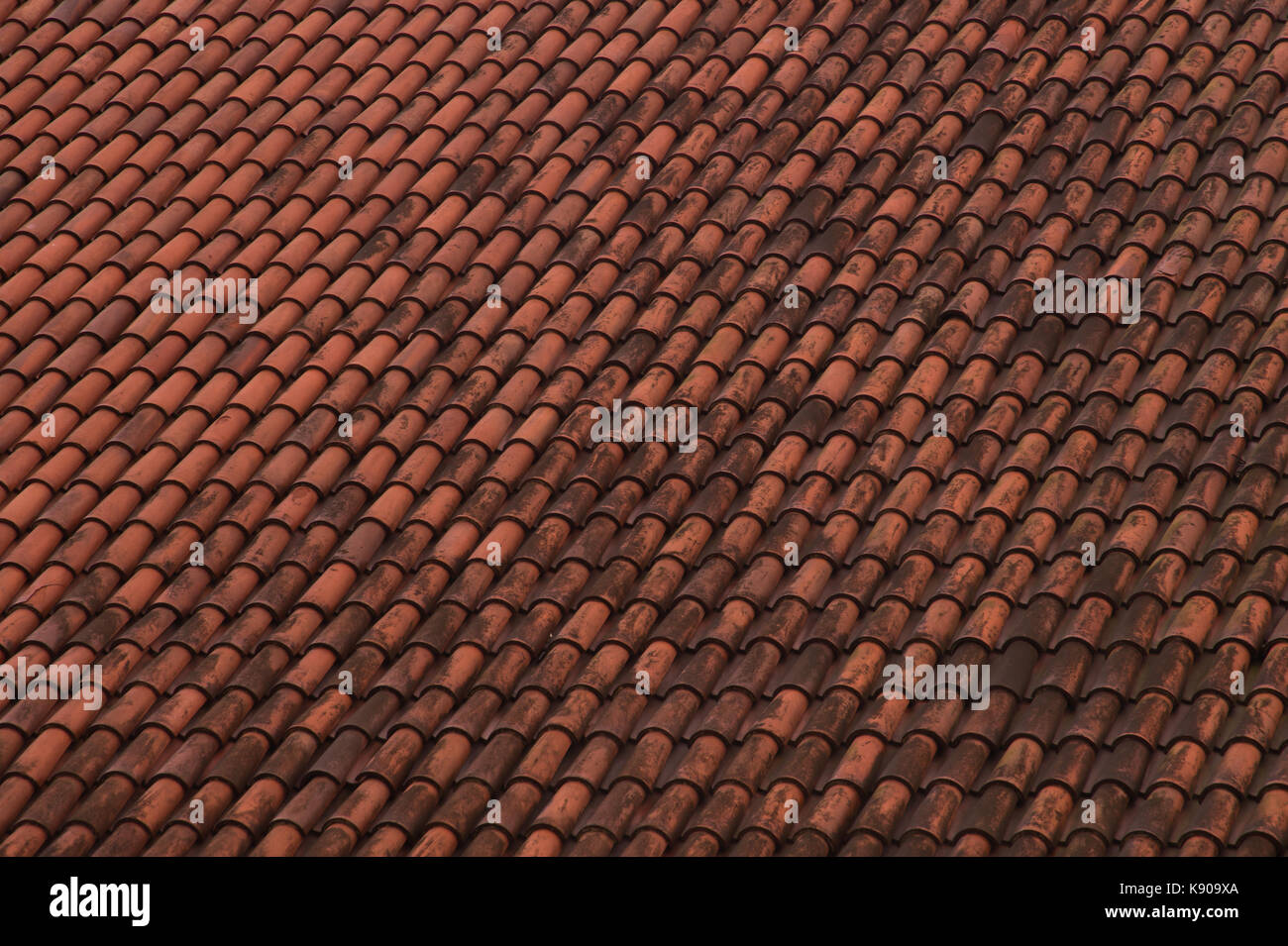 Rotes Ziegeldach Textur Hintergrund Stockfoto