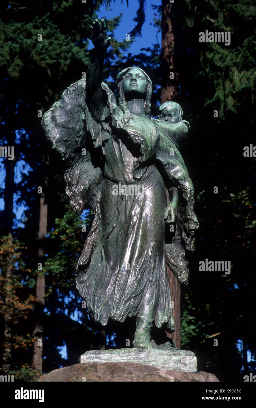 Sacajawea Statue, Washington Park, Portland, Oregon Stockfoto