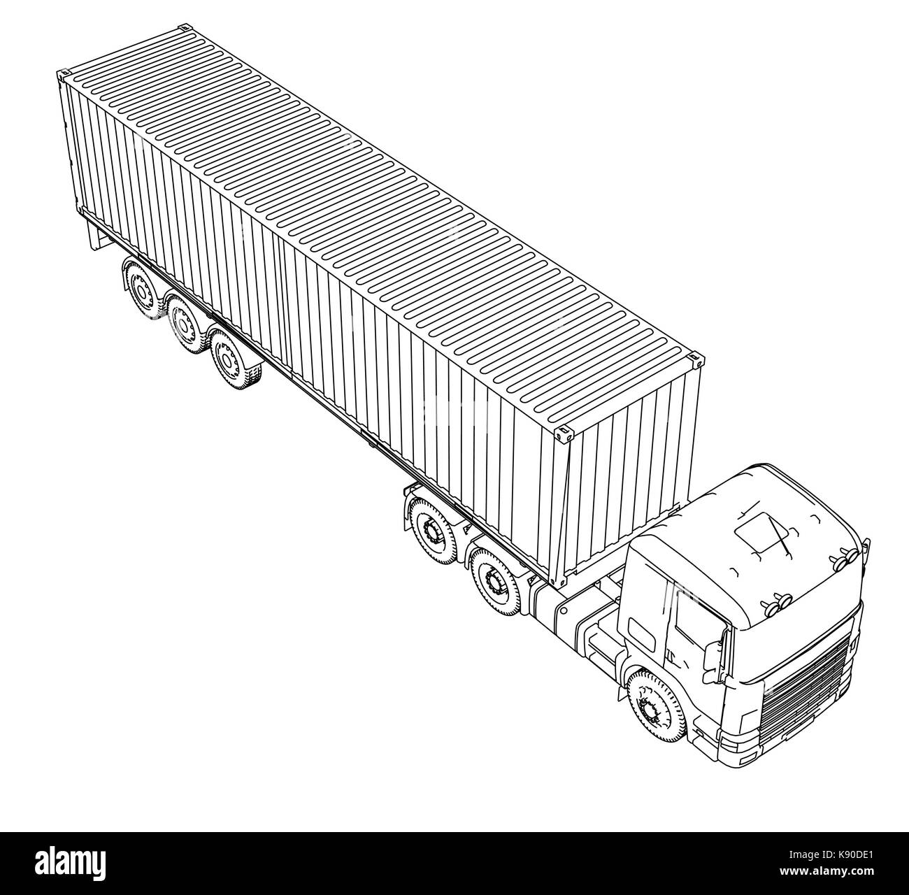 Nach Container Lkw Logistik Stock Vektor