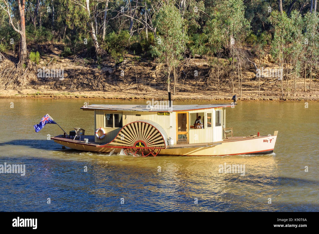 Tretboot Billy Tee auf dem Murray River in Echuca, Victoria, Australien Stockfoto