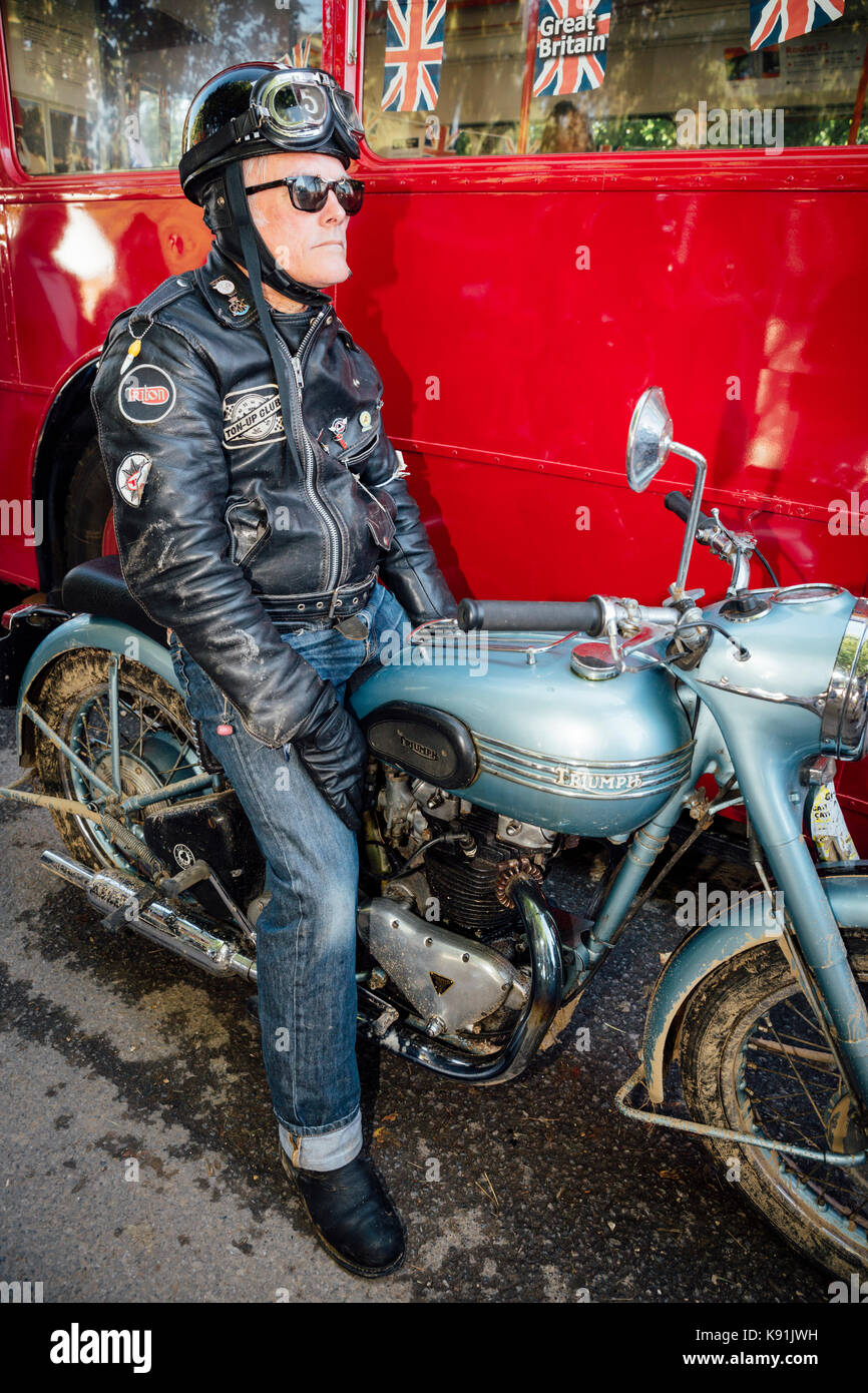 Vintage Rockers bei Goodwood Revival Stockfoto