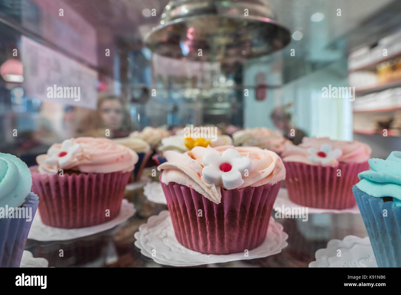 Cup Cake Fenster aufzurufen. Stockfoto