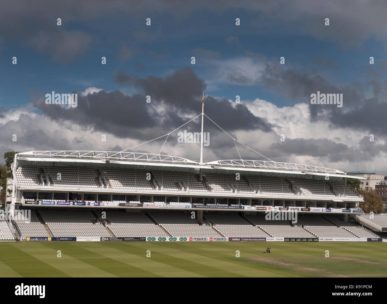 Die Grand Stand an den Lords Cricket Ground, St Johns Wood, London, England, Großbritannien Stockfoto
