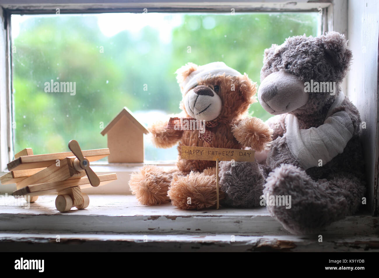 Spielzeug Teddy happy Vatertag Stockfotografie - Alamy