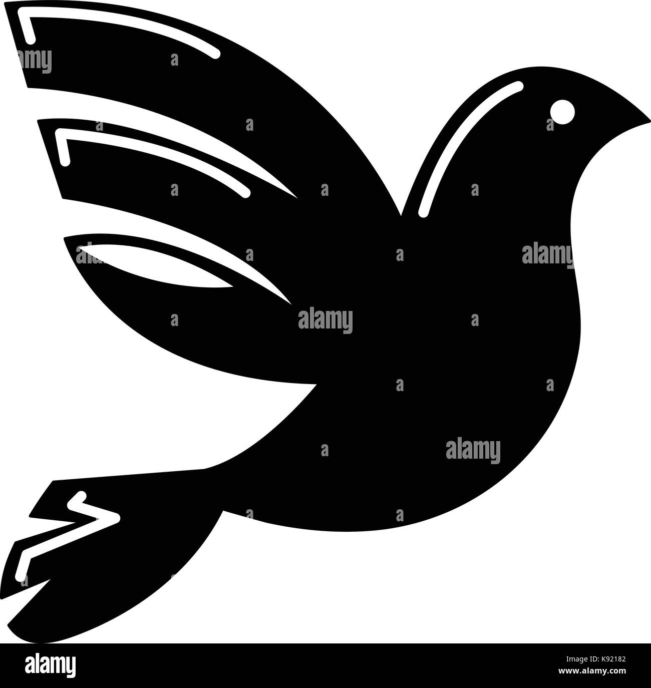 Weiße Taube, Symbol des Friedens, einfachen Stil Stock Vektor