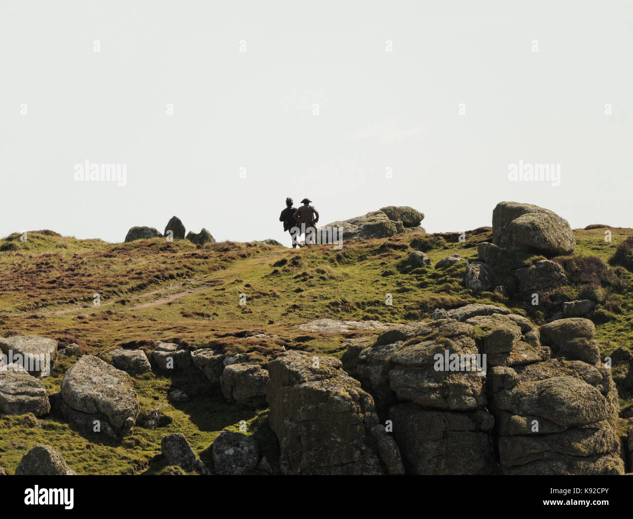 Poldark Ort der Dreharbeiten für die Serie 4 2018 Porthgwarra Cove, 18. September 2017, Cornwall, UK. Stockfoto