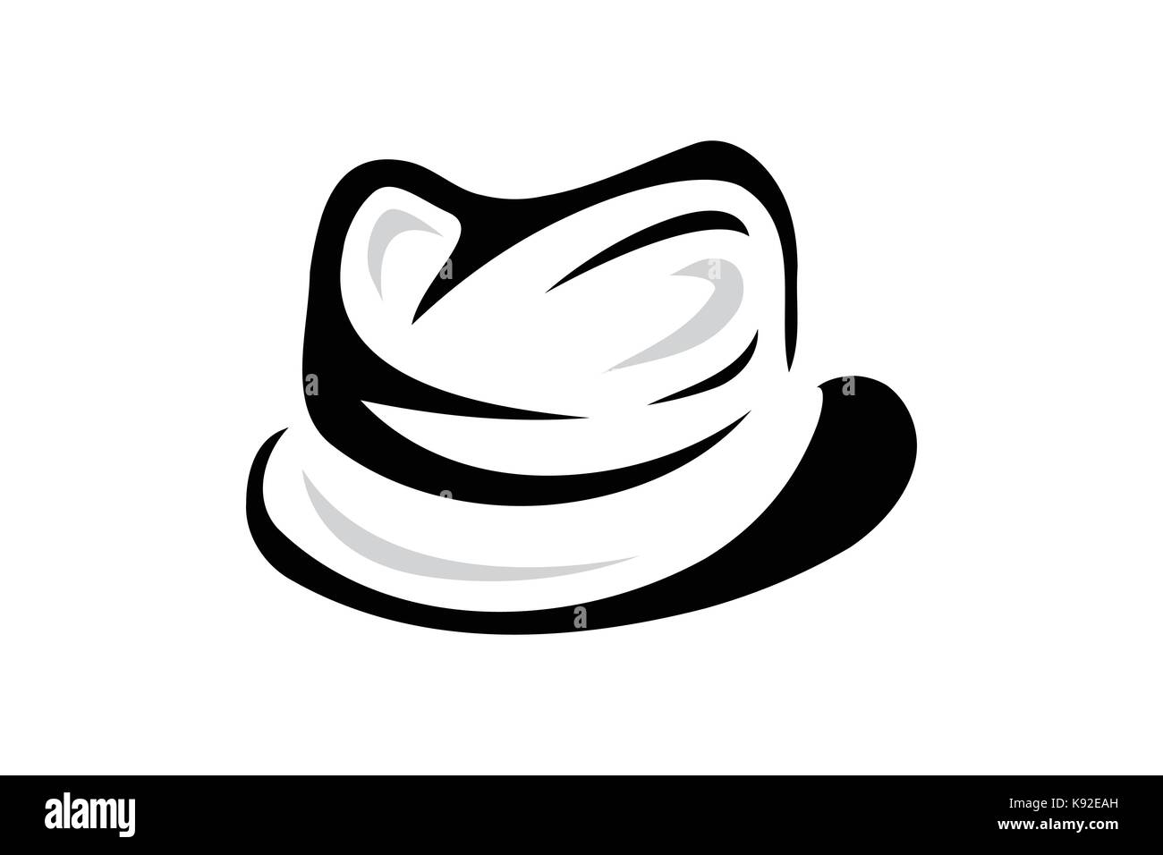 Fedora hut Illustration, Symbol, Design, auf weißem Hintergrund. Stock Vektor