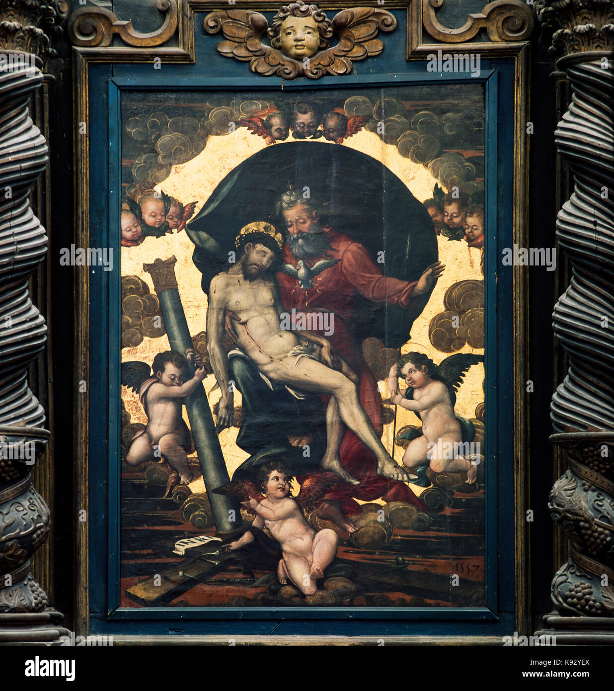 Italien Abruzzen Popoli Kirche der SS. Trinità -Deposition von 1557 Stockfoto