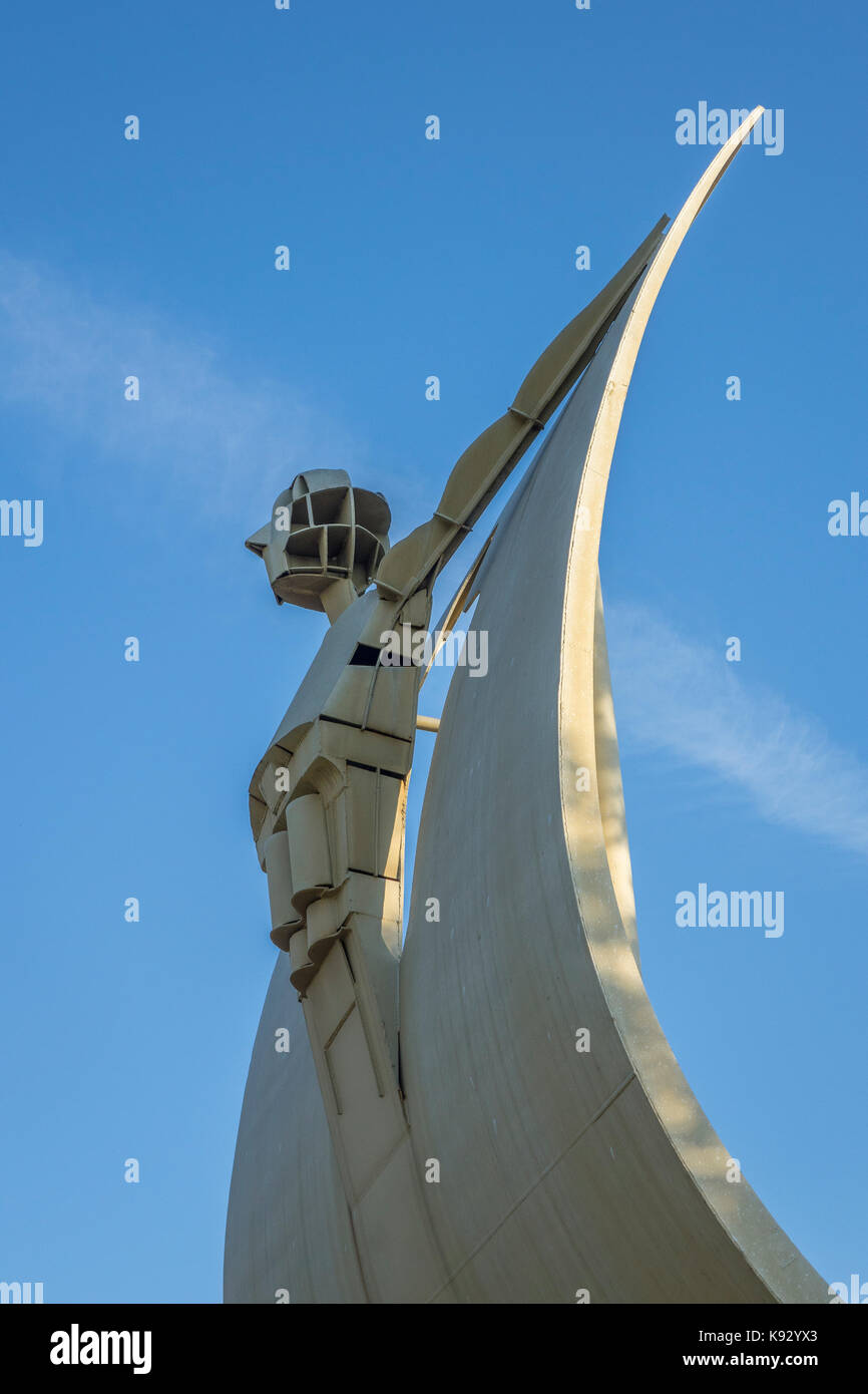 Rumänien, Guirgiu, Ulise Skulptur an der Donau port Stockfoto
