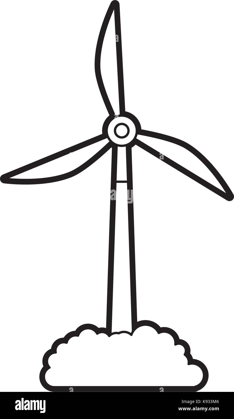 Alternative Energiequellen erneuerbare Windmühlen Stock Vektor