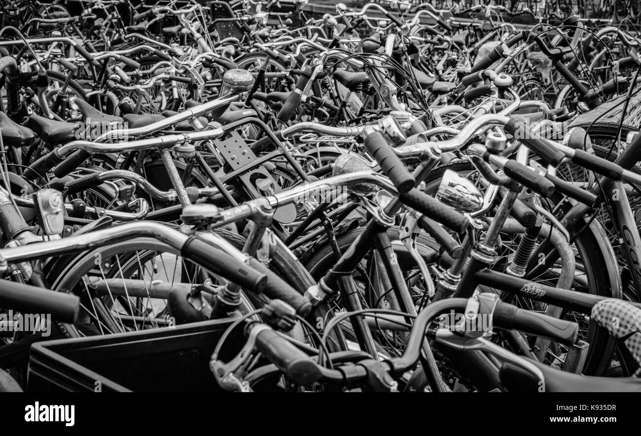 Fahrräder parken in Amsterdam Stockfoto