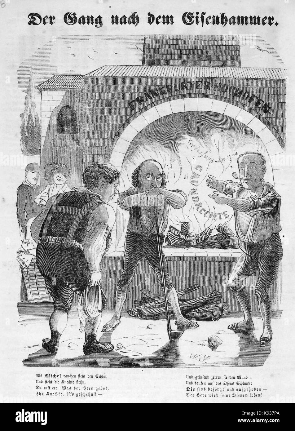 Kladderadatsch 1851 0188 Frankfurter Hochofen Stockfoto