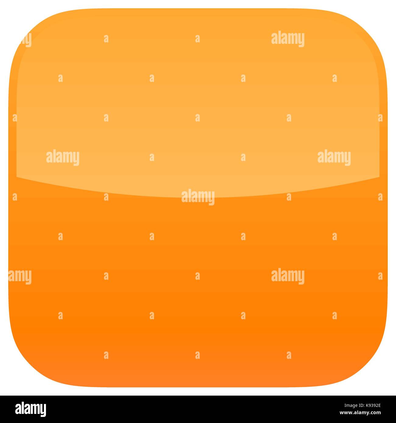 Orange glänzend Schaltfläche leeres Symbol Platz leeren Form getrennt Hintergrund. Vector Illustration ein grafisches Element für Web Internet design Stock Vektor