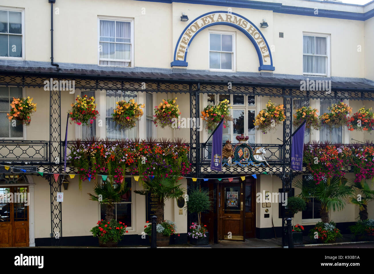 Um Great Malvern, einer kleinen Stadt in Worcestershire England UK Foley Arms Hotel Stockfoto