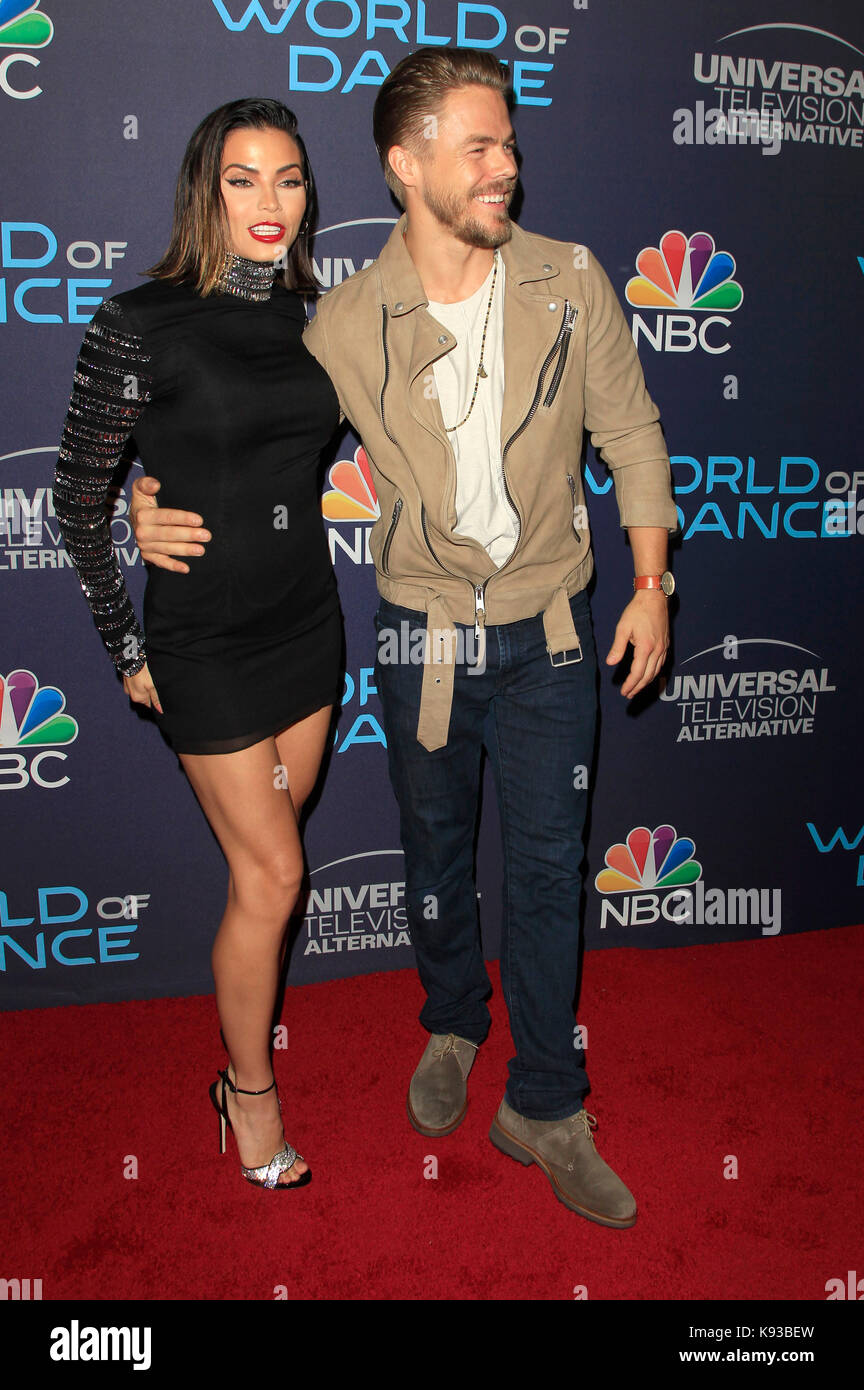 Jenna Dewan Tatum und Derek Hough nehmen am 19. September 2017 an der Feier der "World of Dance" von NBC im Delilah Restaurant in West Hollywood, Kalifornien, Teil. Stockfoto