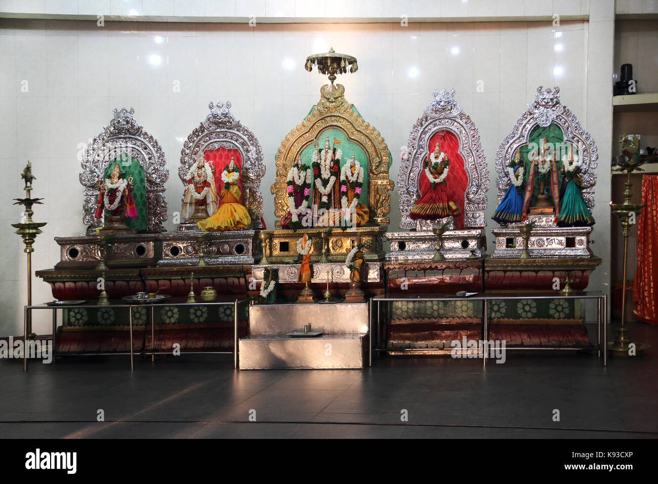 Pettah Colombo Sri Lanka Neue kathiresan Kovil Tempel für Krieg Gott murugan Statue der hinduistischen Götter Stockfoto