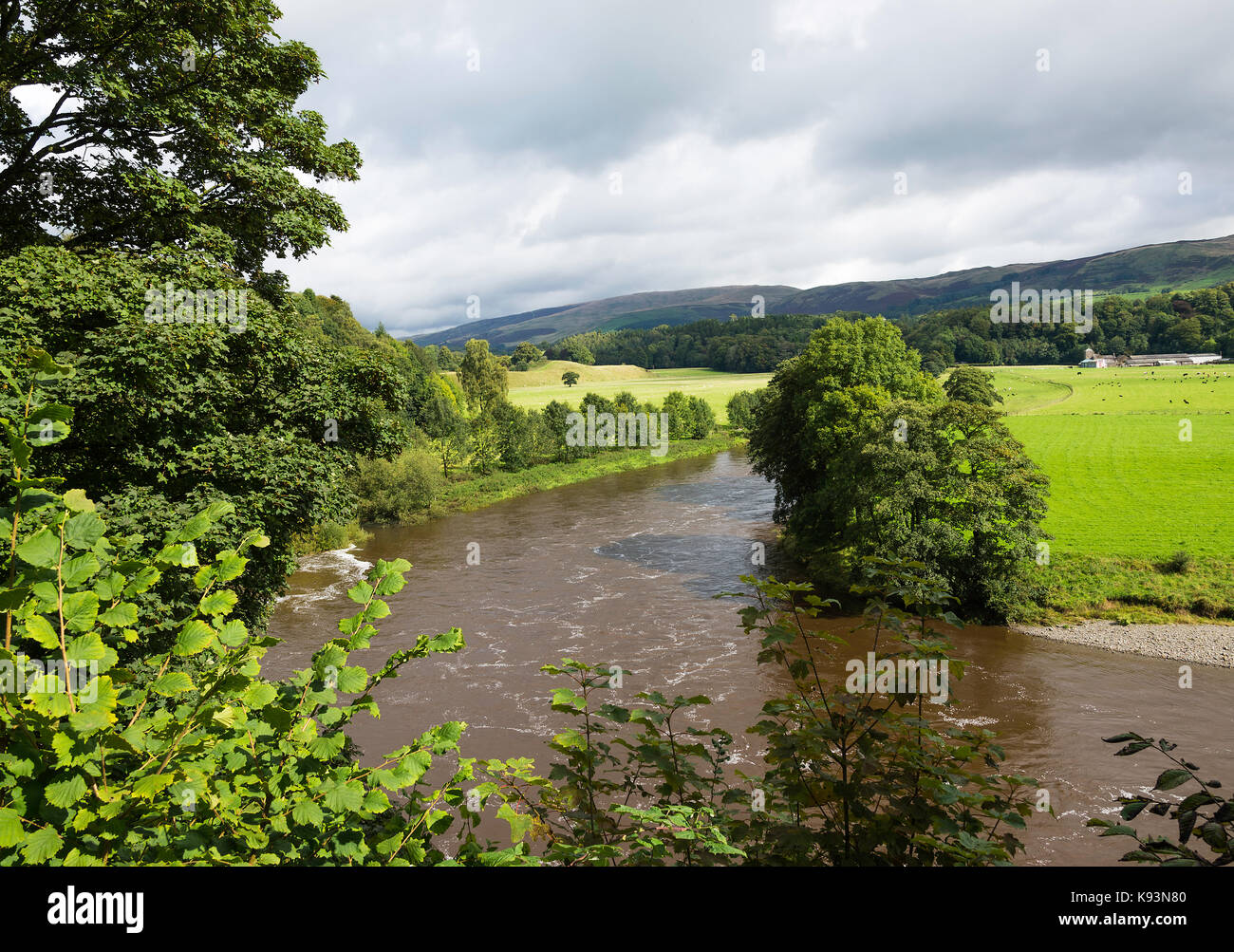 Der Fluss Lune von - Ruskins Ansicht in Kirkby Lonsdale Cumbria England Vereinigtes Königreich Großbritannien Stockfoto