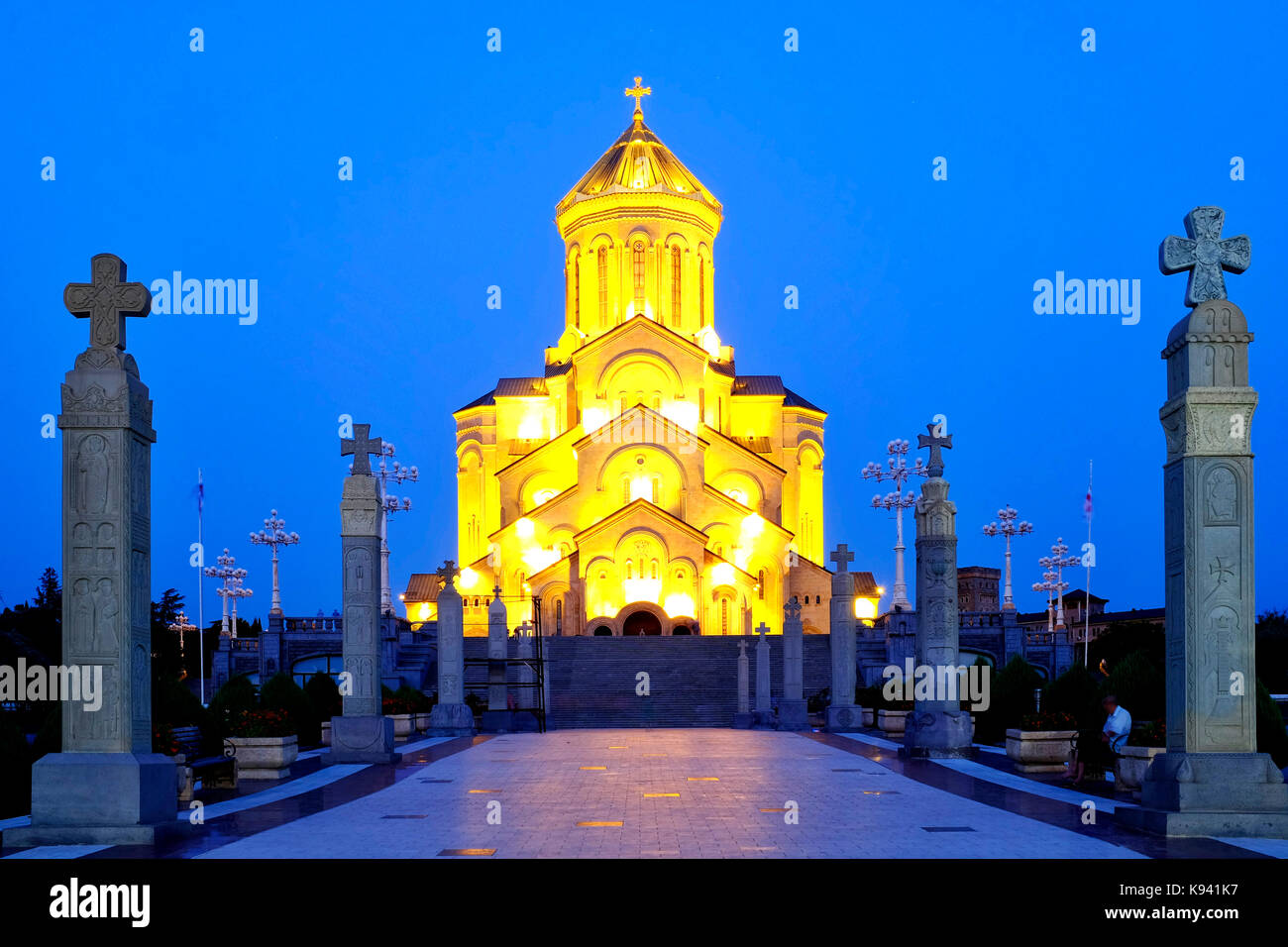 Holy Trinity Kathedrale von Tiflis (auch genannt Sameba), Tiflis (Tbilissi), Georgien Stockfoto