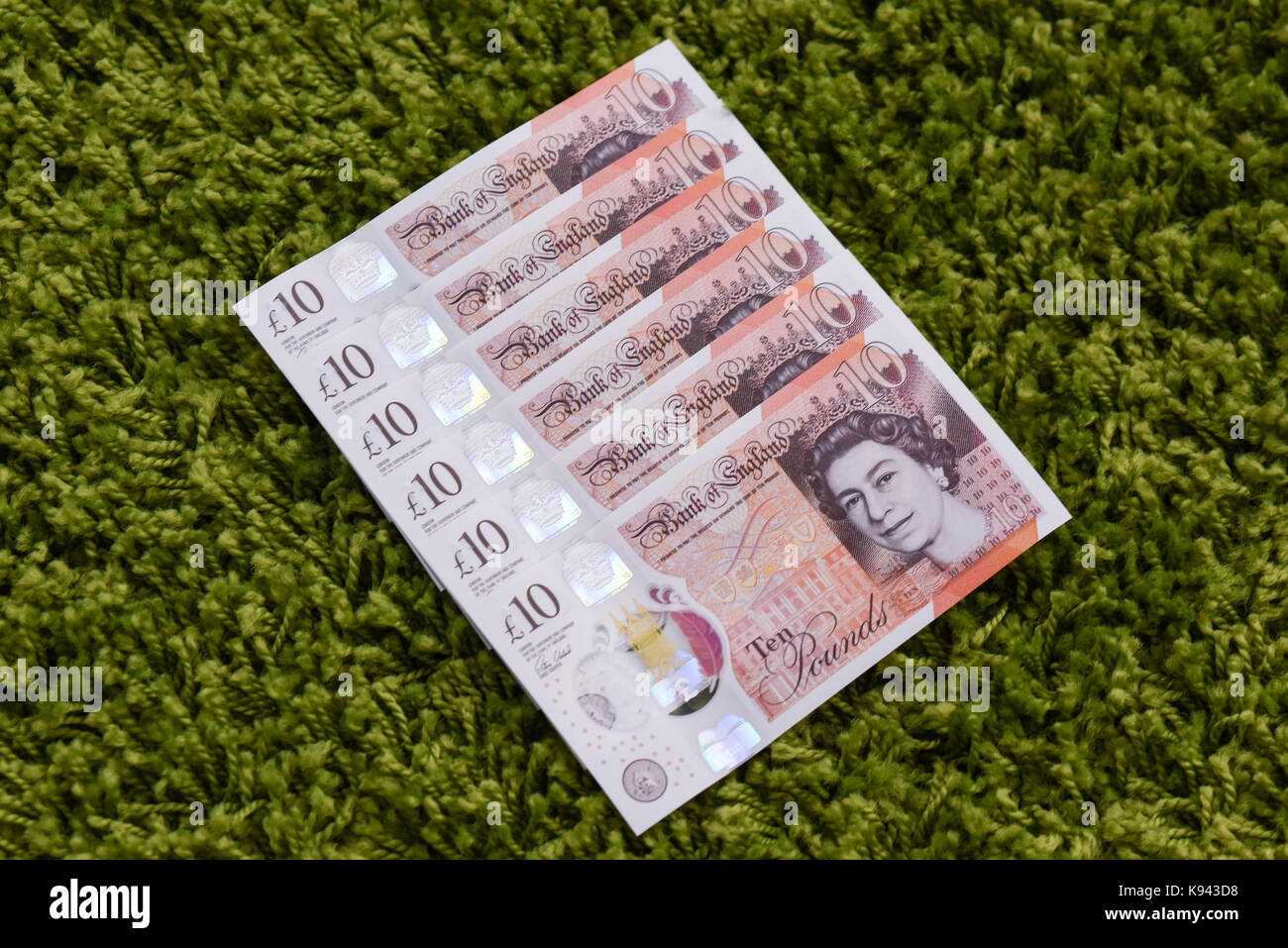 2017 Bank von England £10 Hinweis Stockfoto