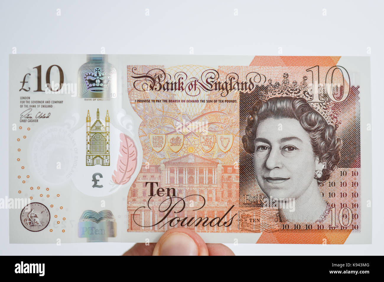 2017 Bank von England £10 Hinweis Stockfoto