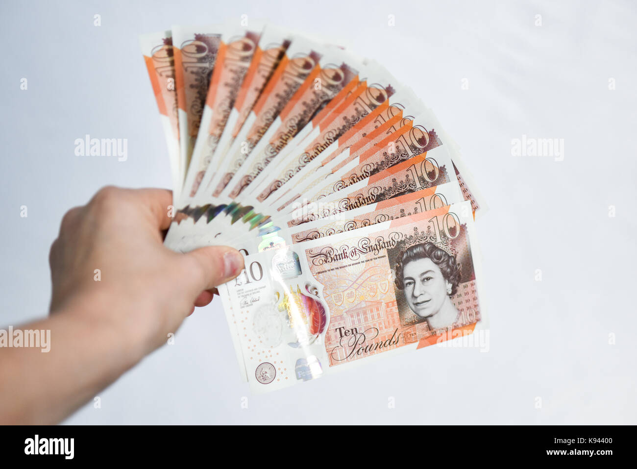2017 Bank von England £10 Hinweis Stockfoto