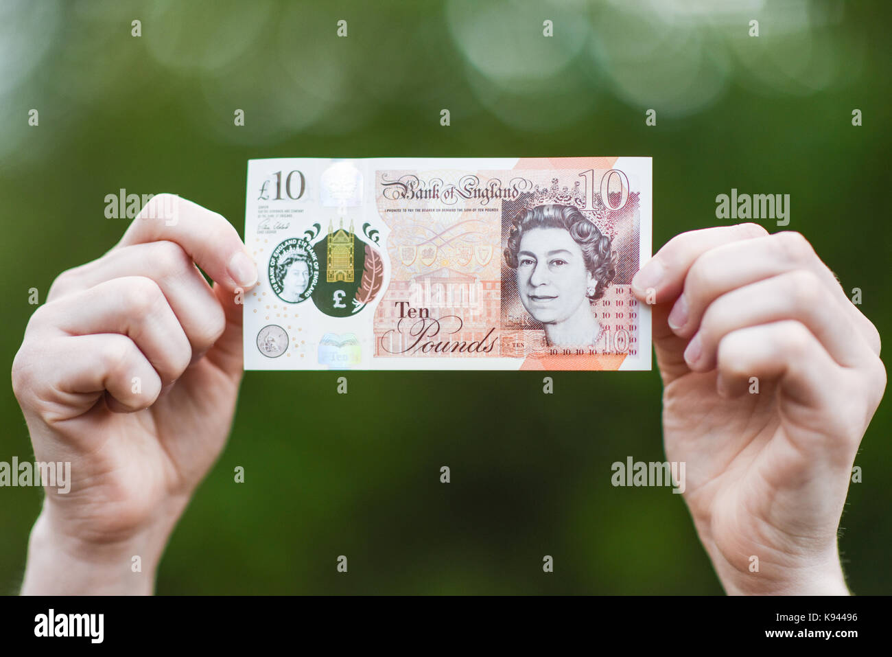 2017 Bank von England £10 Hinweis Stockfoto