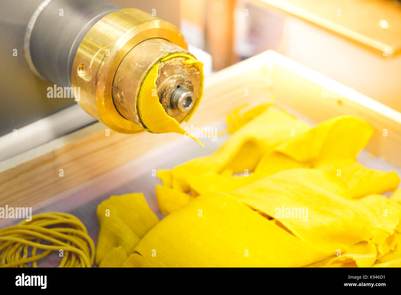 Lasagne Maschine pasta sfoglia Lasagne automatisierte industrielle italienische pasta Maschinen Stockfoto