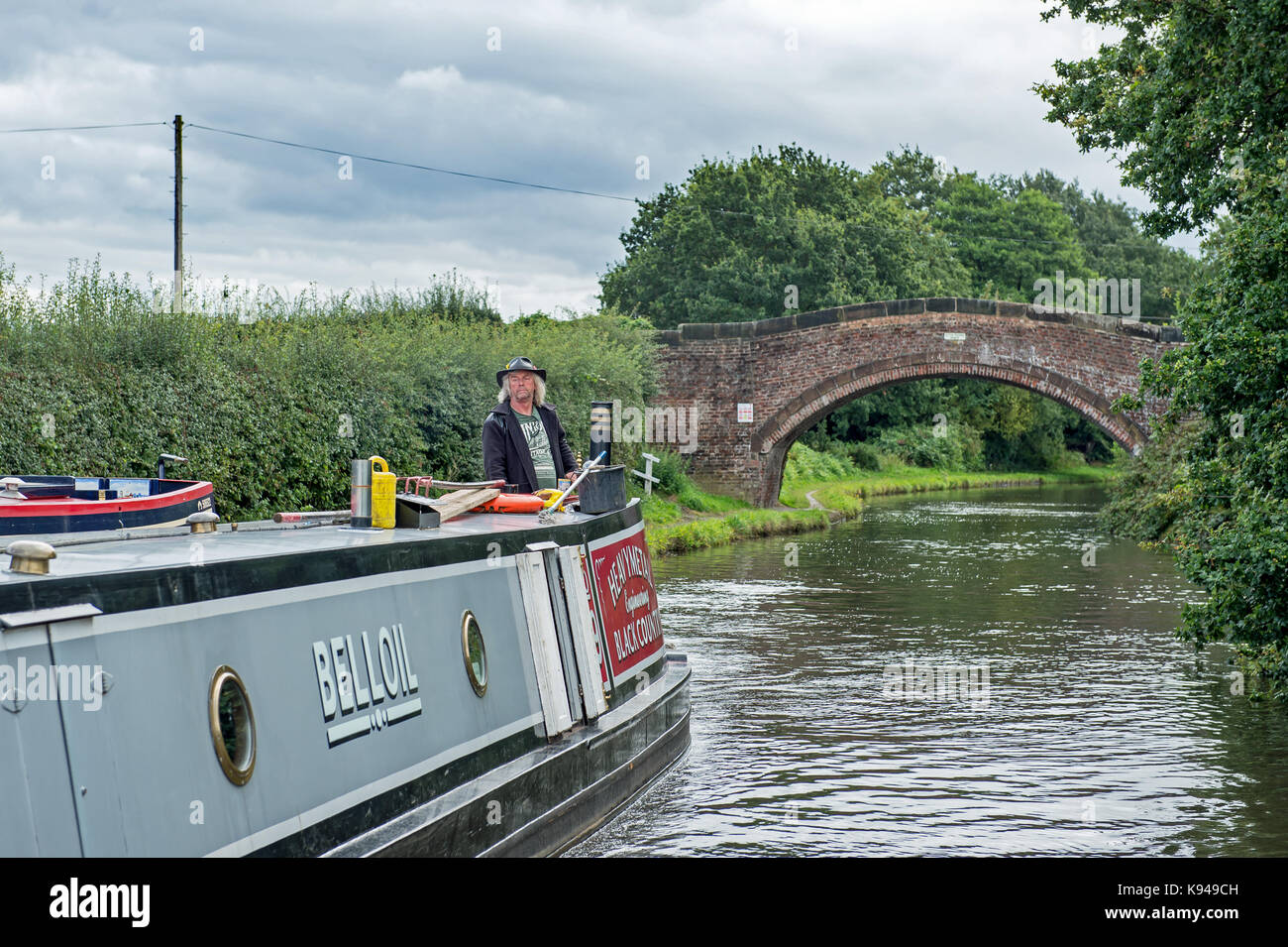 Schmale Boote auf einem Kanal Stockfoto