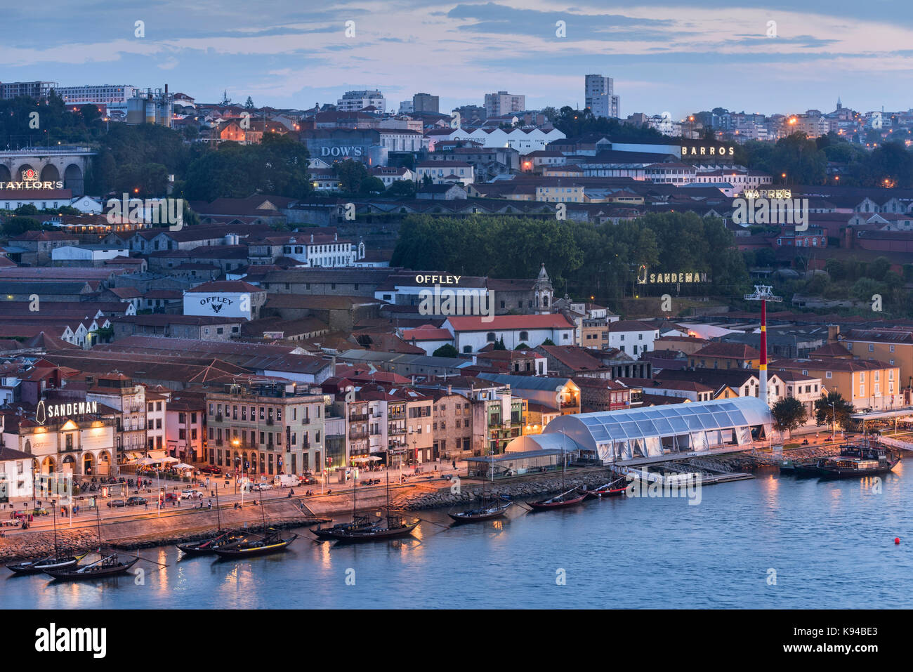 Blick auf die Vila Nova de Gaia Porto Portugal Stockfoto