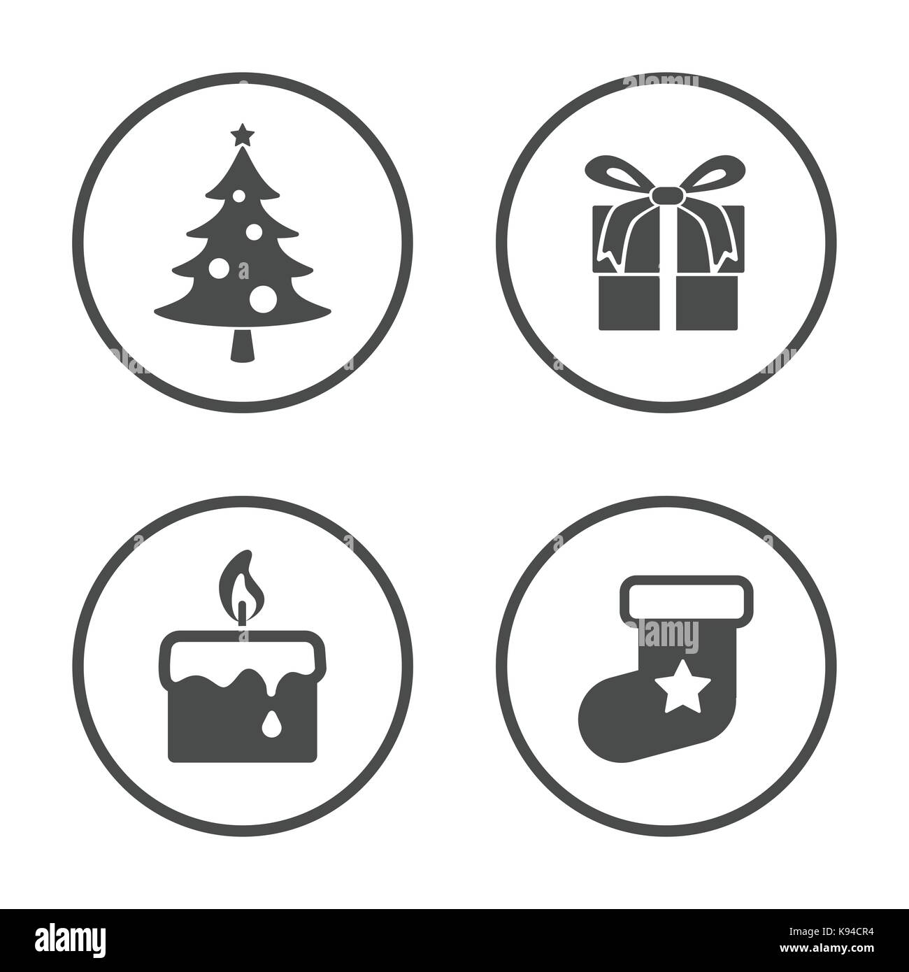 Winter und Weihnachten Neujahr Symbole gesetzt Stock Vektor
