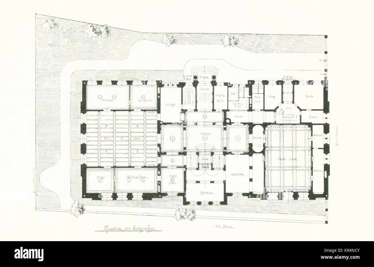 Logenheim minerva Grundriss EG Stockfoto