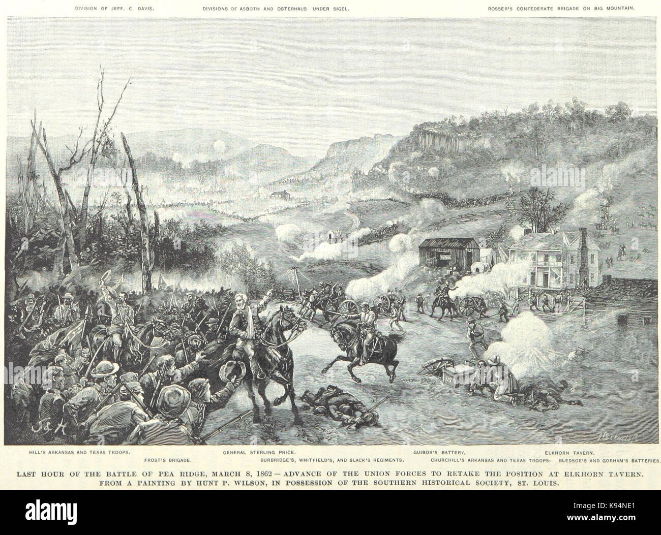 Letzten Stunde der Schlacht von Pea Ridge Stockfoto