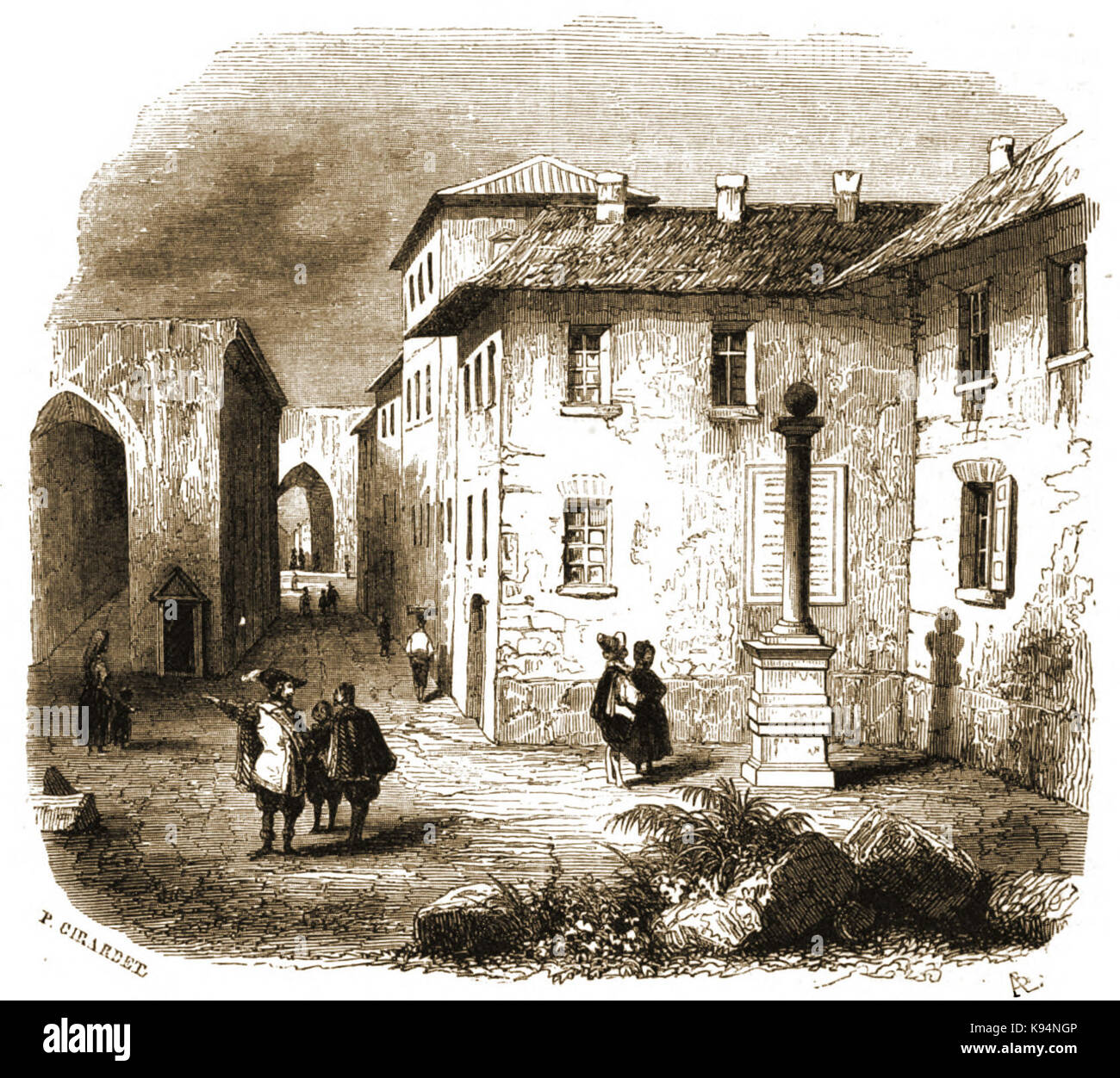 Magasin Pittoresque 1843 La Colonne Infame Stockfoto