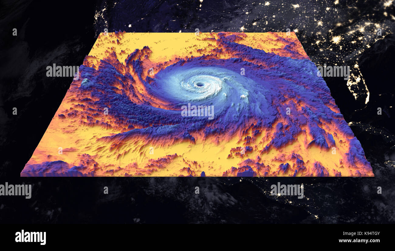 Hurrikan Maria. Wärmebild. Elemente dieses Bild von der NASA eingerichtet Stockfoto