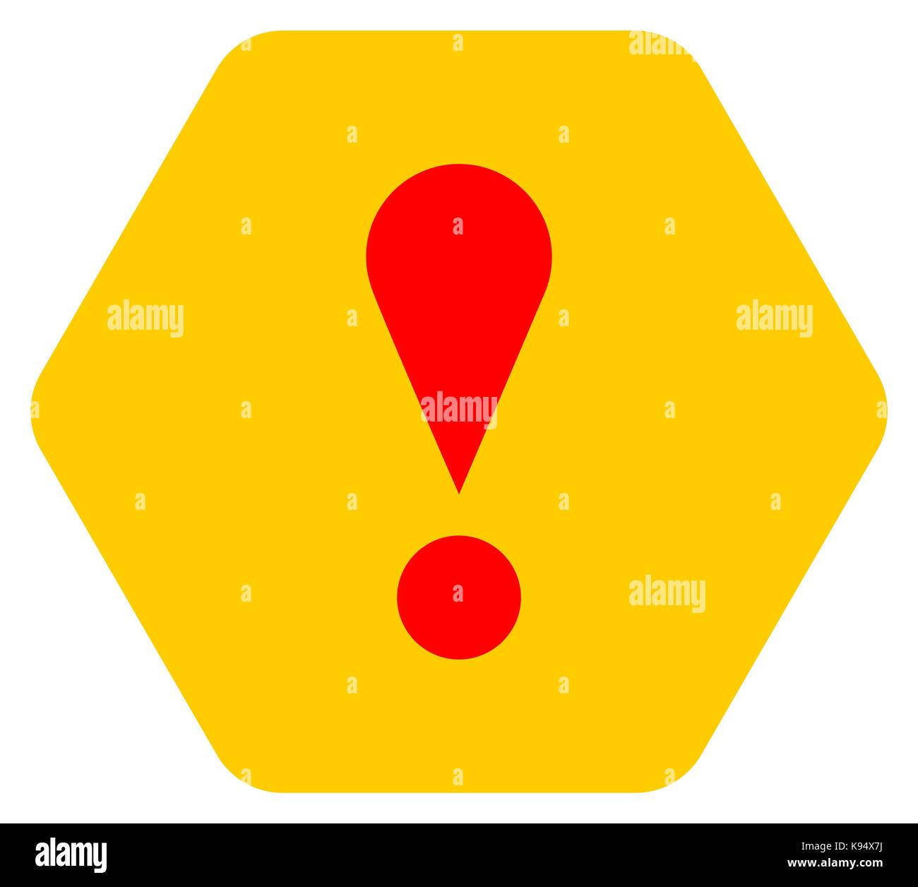 Es in allen ihren Designs verwenden. Flat Style Ausrufezeichen Warnschild Achtung" in Hexagon-form. Vector Illustration ein grafisches Element Stock Vektor