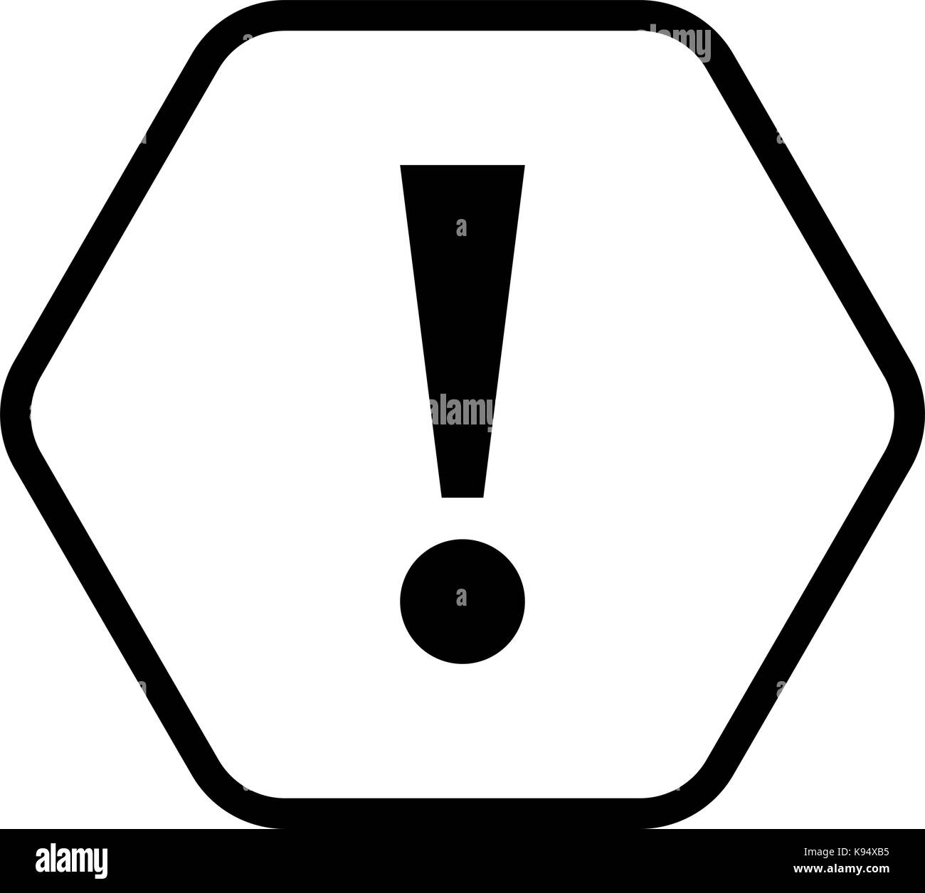 Es in allen ihren Designs verwenden. Thin line style Ausrufezeichen Warnschild Achtung" in Hexagon-form. Vector Illustration Stock Vektor