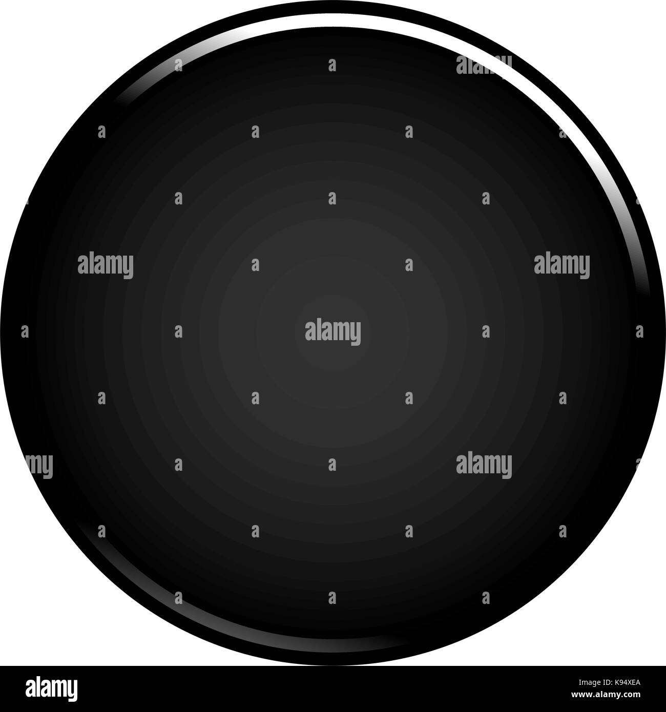 Schwarz glänzend Taste leer Web Internet Symbol Kreis leeren Form. Vector Illustration ein grafisches Element für Web Internet Design. Stock Vektor