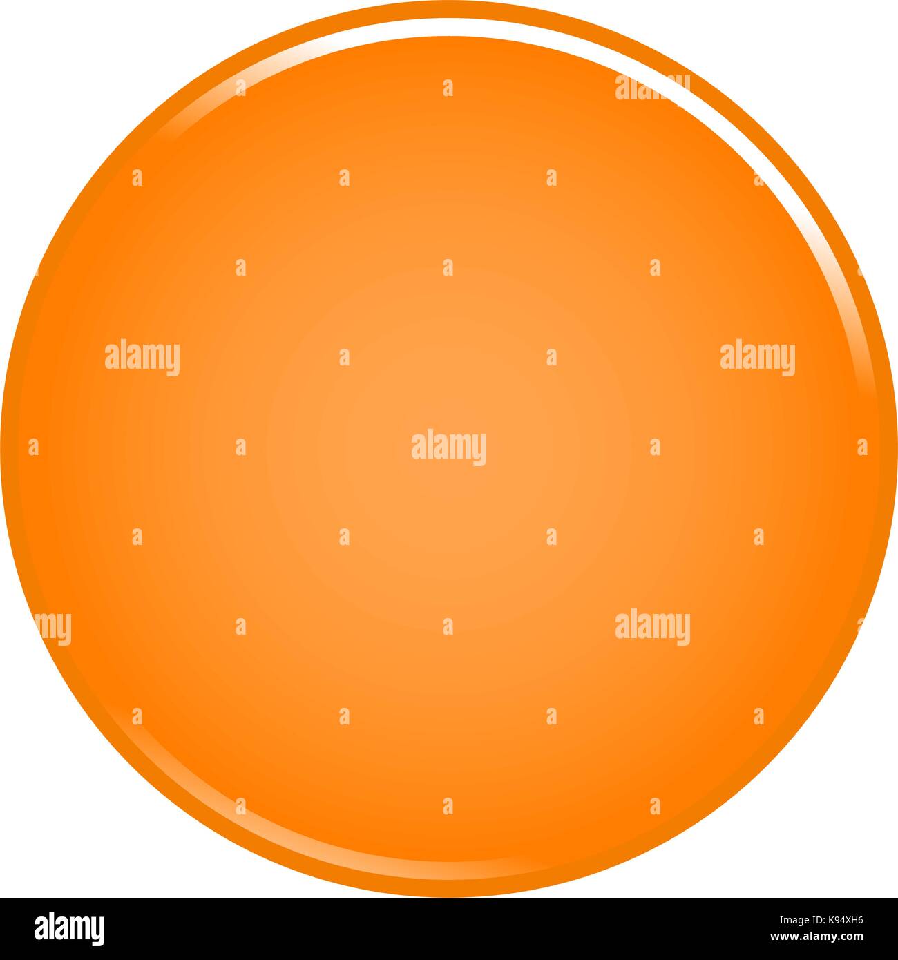 Orange glänzend Taste leer Web Internet Symbol Kreis leeren Form. Vector Illustration ein grafisches Element für Web Internet design Stock Vektor