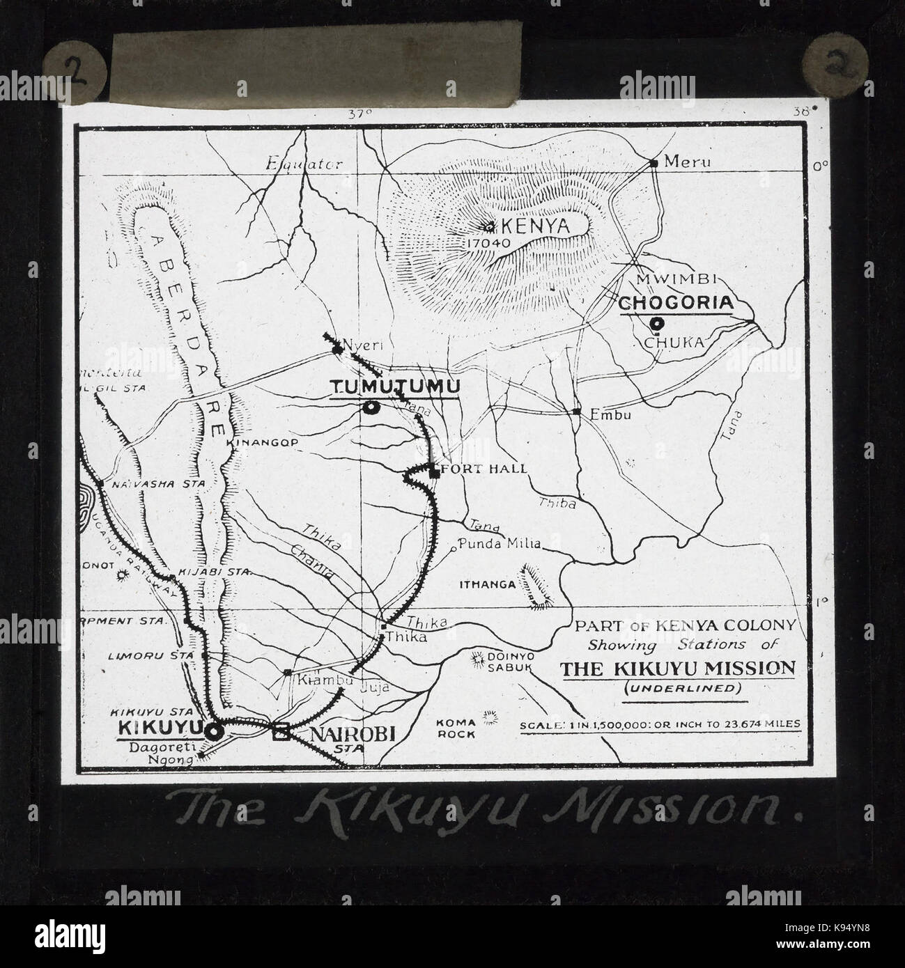 Kikuyu Misson Karte, Kenia, ca. 1905 ca. 1940 (imp cswc GB 237 CSWC 47 LS 7 002) Stockfoto