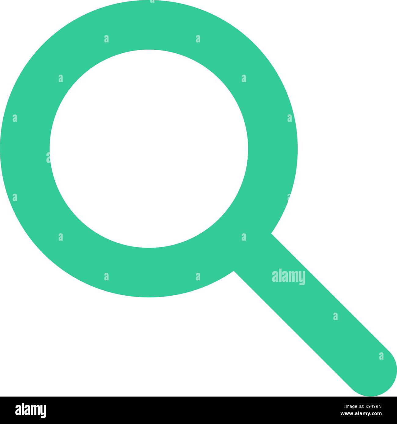 Flache Lupensymbol Lupe Lupe Zeichen drücken. Schnelle und einfache recolorable Form vom Hintergrund getrennt. Vector Illustration Stock Vektor