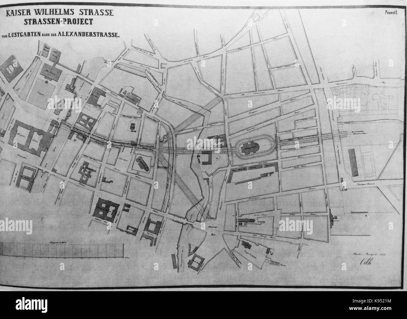 Kaiser Wilhelms Strassenprojekt 1871 Stockfoto