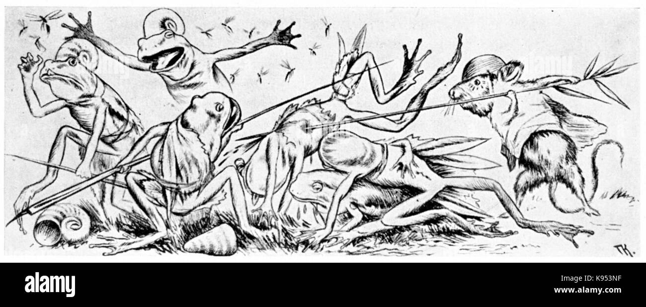 Krigen mellom froskene musene Krieg zwischen den Fröschen und Mäusen 09 1885 Stockfoto