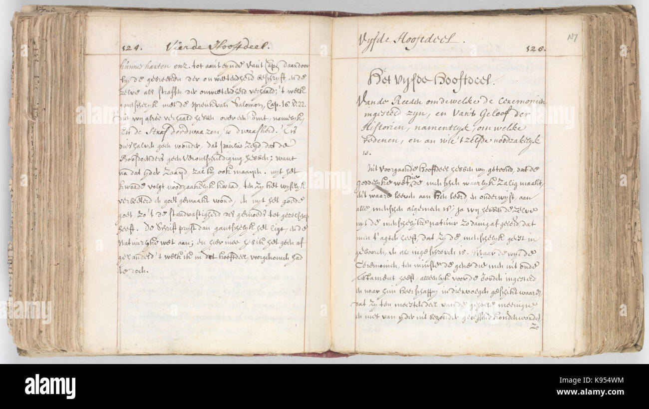 Korte verhandeling van de Gott, Mensch, De Welstand deszelvs KB 75 G 15 Folios 186 V (links) und 187 r (rechts) Stockfoto Korte verhandeling van de Gott, Mensch, De Welstand deszelvs KB 75 G 15 Folios 186 V (links) und 187 r (rechts) Stockfoto