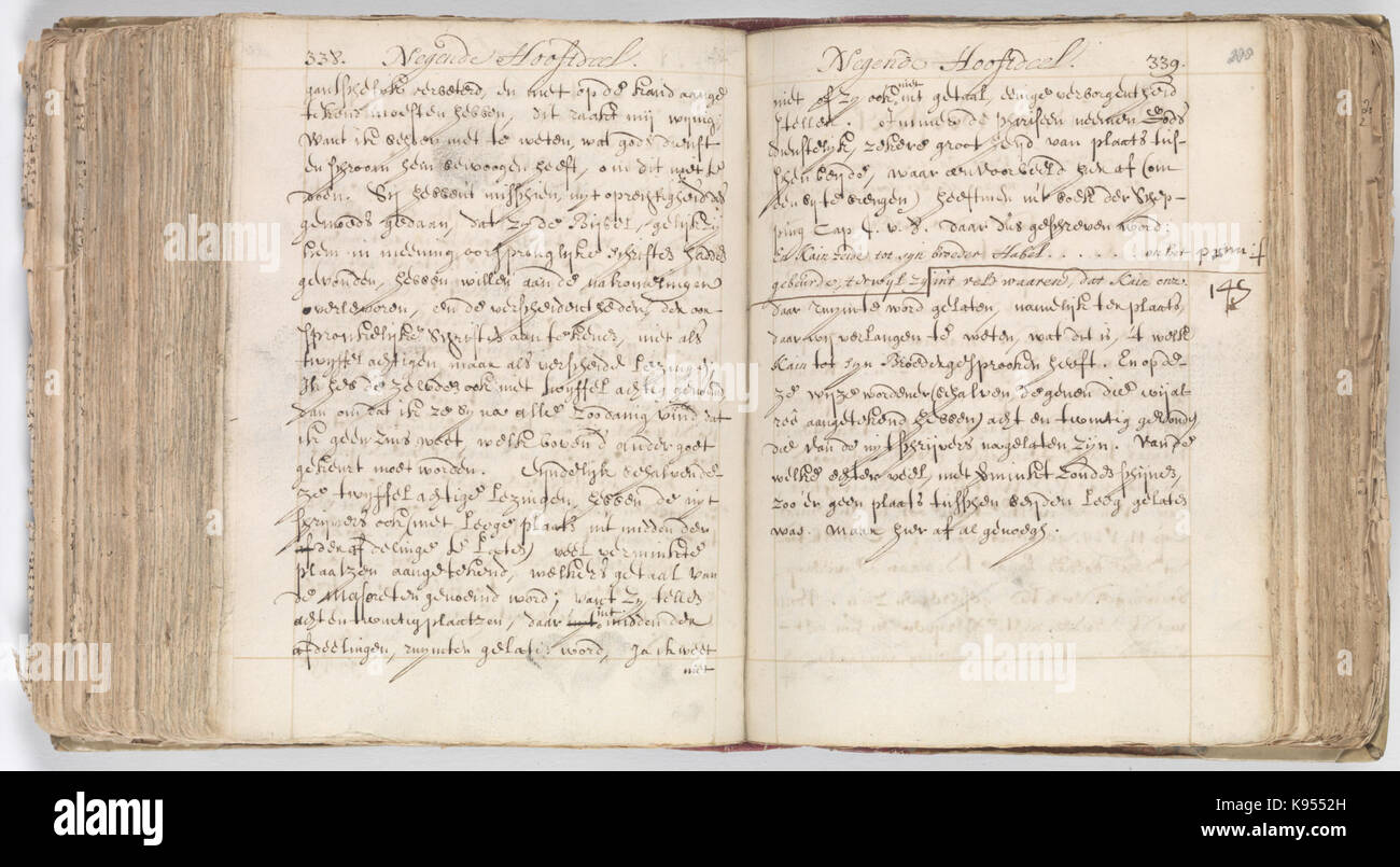 Korte verhandeling van de Gott, Mensch, De Welstand deszelvs KB 75 G 15 Folios 287 V (links) und 288 r (rechts) Stockfoto Korte verhandeling van de Gott, Mensch, De Welstand deszelvs KB 75 G 15 Folios 287 V (links) und 288 r (rechts) Stockfoto